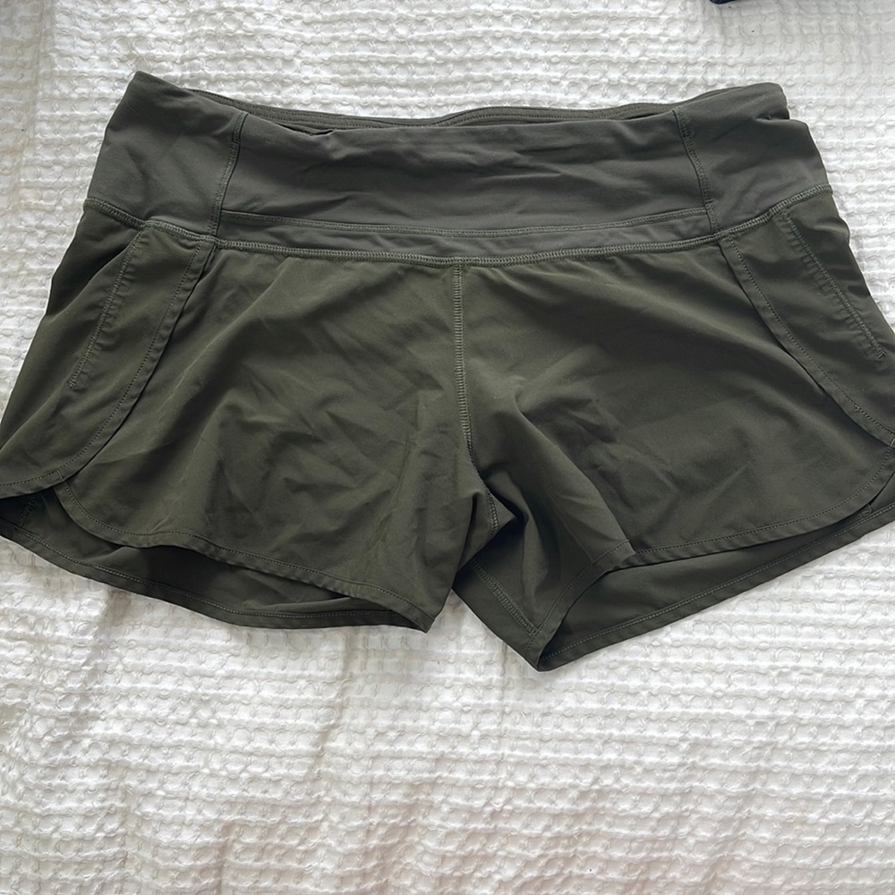 Lululemon green workout shorts. Size 8